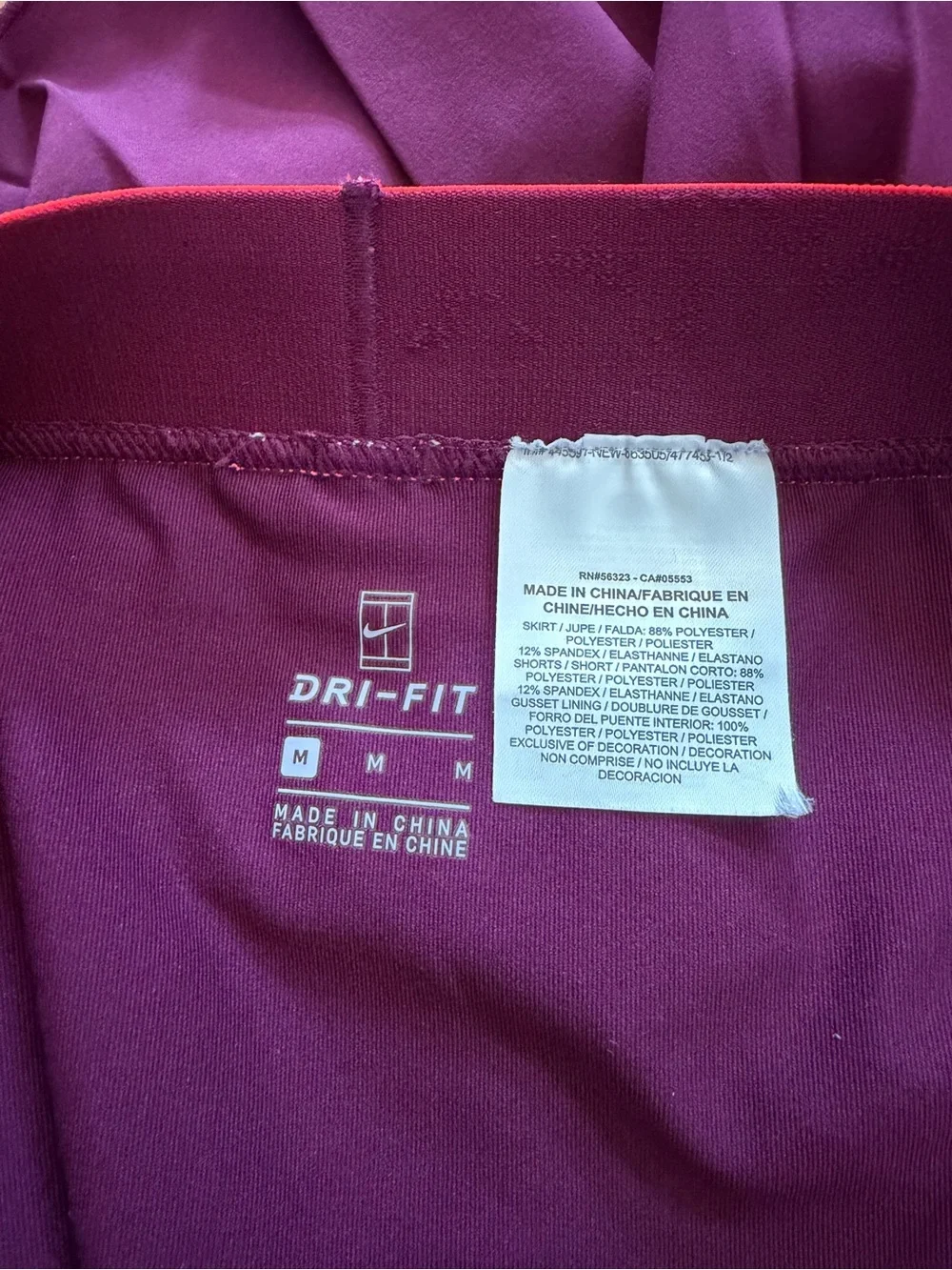 Nike Plum Pleated Skater Skirt with Striped Waistband